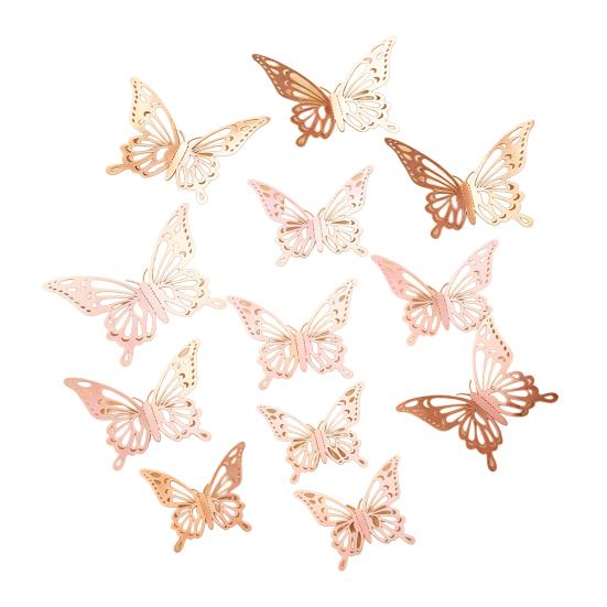 12 Pcs 3D Butterfly Wall Decor 3 Sizes Removable Hollow Mural Stickers for Bedroom Living Room Birthday Party Cake