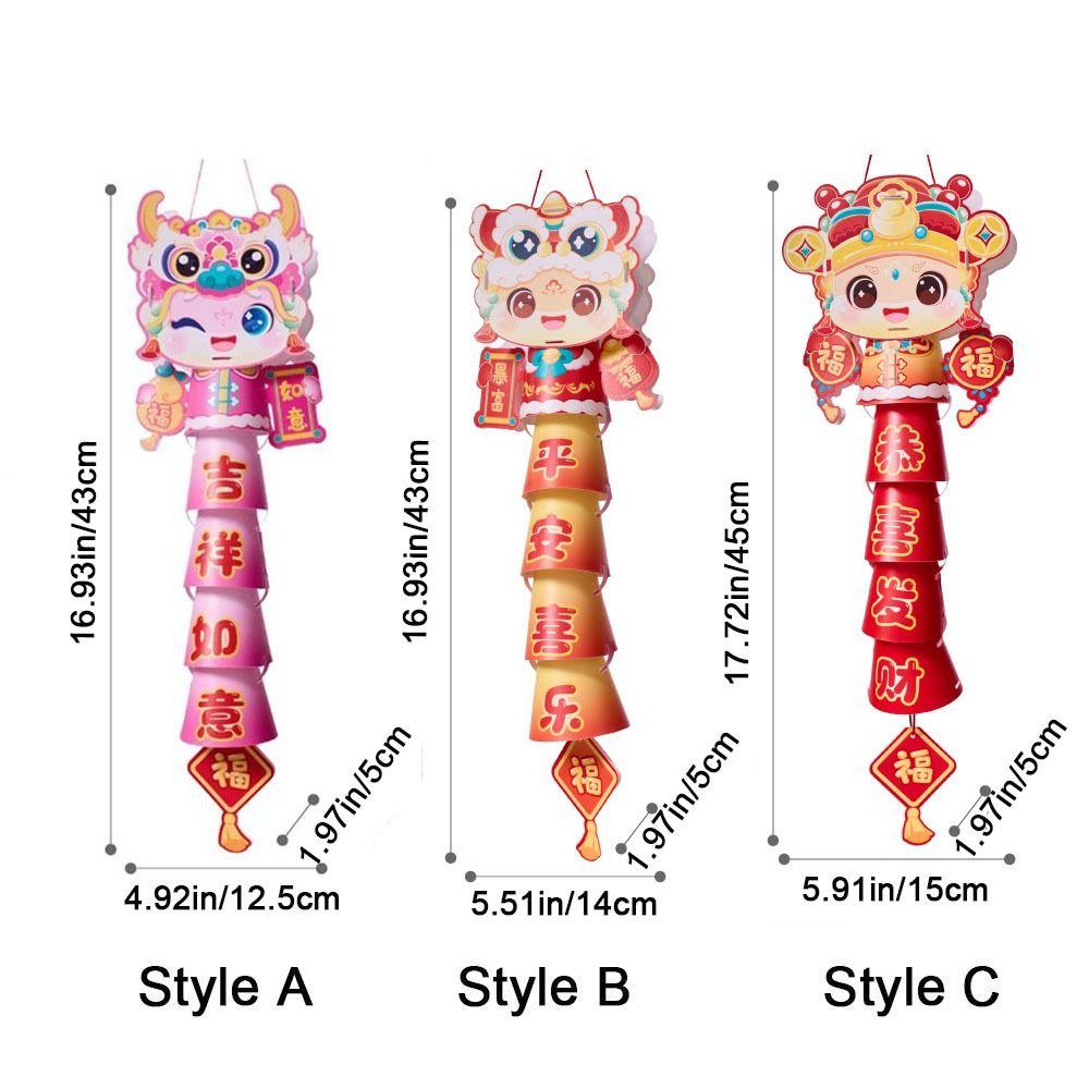 Handmade Auspicious String Lanterns Cartoon Handheld Glowing Lanterns  Kids Gift