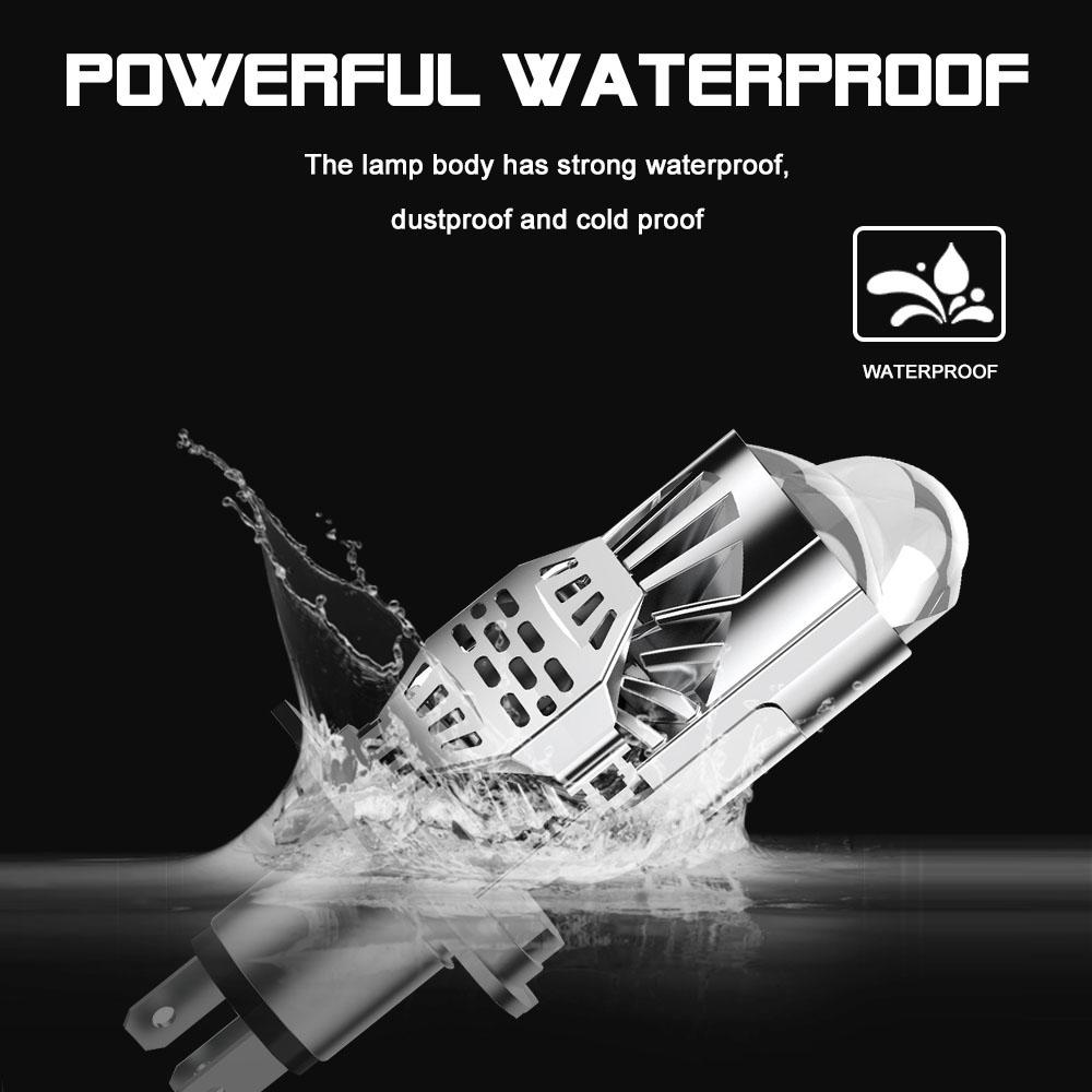 2 шт., двойная линза H4, светодиодные лампы для фар, мини-объектив проектора, светодиодные лампы H4, автомобильные фары, дальний/ближний свет, LHD 140 Вт, 40000LM, Plug& Play