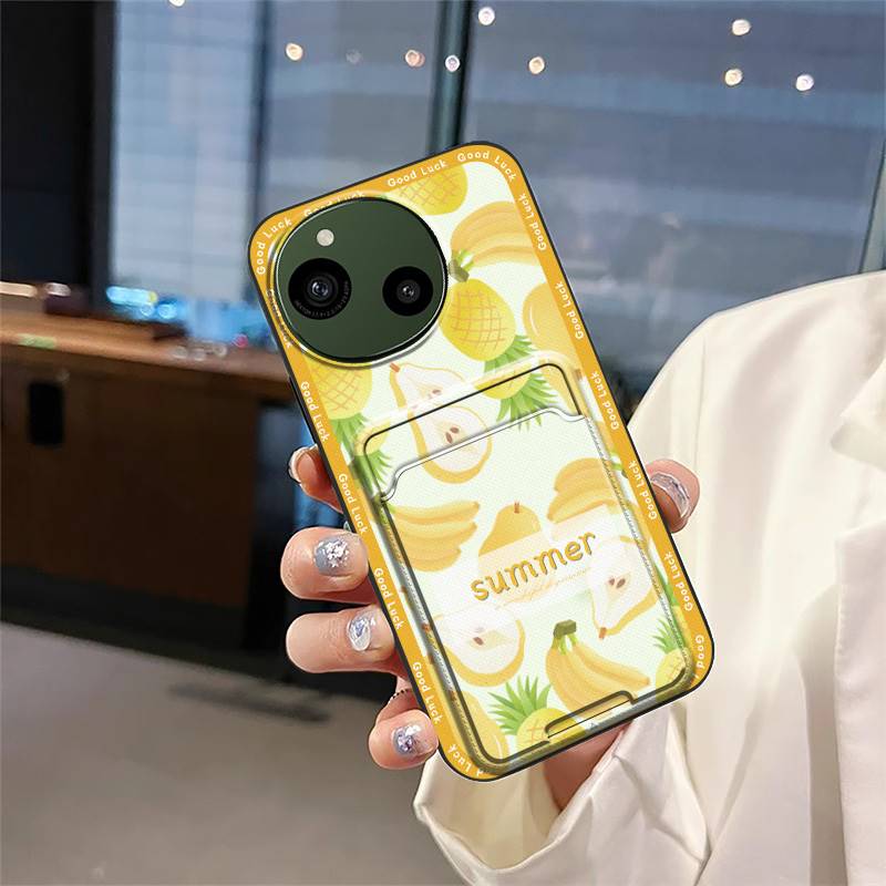 Shockproof Durable Phone Case For Sharp Aquos R9/SH-51E Cute Fashion Design Card Bag Full Wrap Anti-dust Soft Case Cover