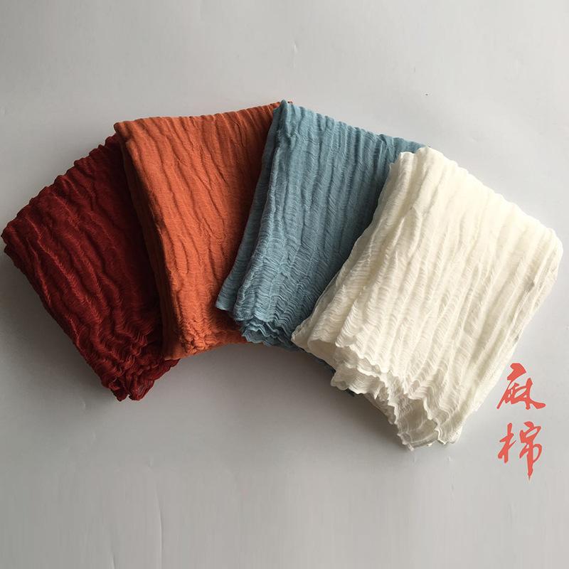 Лен Хлопок Большой Размер Дзен Танцевальный Шарф Пряжа Тара Растительное Крашение Тай-Дай Батик Расписанный Вручную Шарф Средний И Длинный Шелковый Шарф