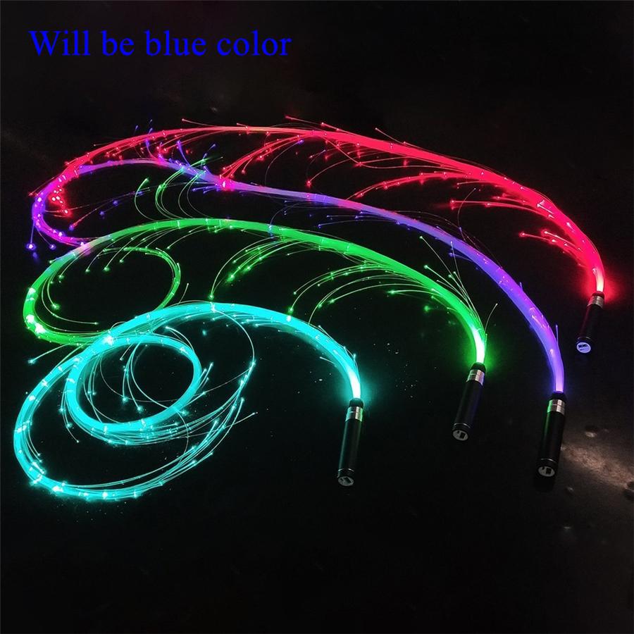 Заряжаемый от USB Синий Светодиодный Оптоволоконный Хлыст Танцевальный Хлыст Светящаяся Ручная Веревка Световой Хлыст Реквизит для Атмосферы для Танцев Фестиваля Вечеринки