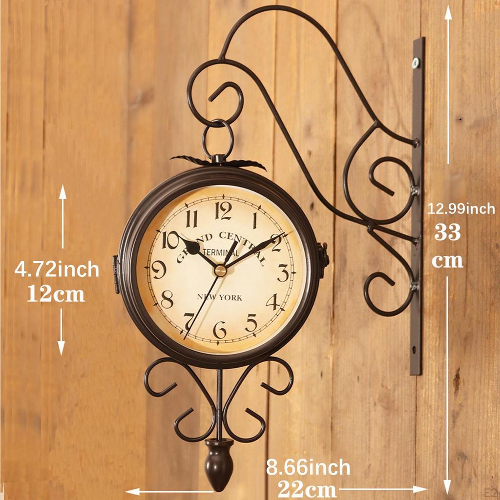 Face Wall Clock for Indoor Outdoor Use, Non Ticking Round Design Hallway And Garden