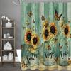 Стеклянная бутылка Подсолнух Бабочка Деревянная панель Занавеска для душа, Декоративная занавеска для душа для ванной комнаты, Водонепроницаемая занавеска для душа с