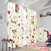 2pcs,2D Plane Printing Pattern Curtains Christmas Character Seamless Polyester Fabric (without Rod) Home Decor Perfect for