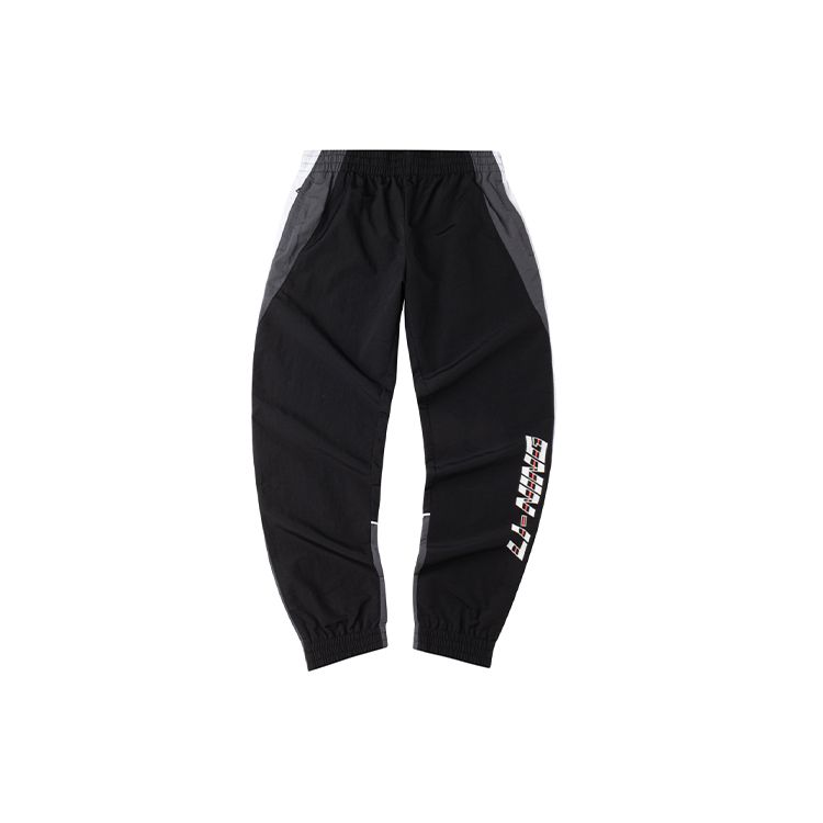 Li Ning Sports Fashion Series свободные длинные брюки с манжетами мужские низы черного цвета AYKQ395-2