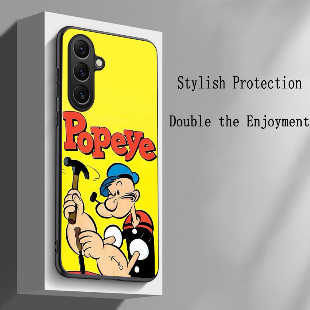 P-po-peyeS classic anime poster pattern Phone Case For Samsung Galaxy S26 S25 S24 S23 S22 S21 Plus Ultra Note20 Soft Black