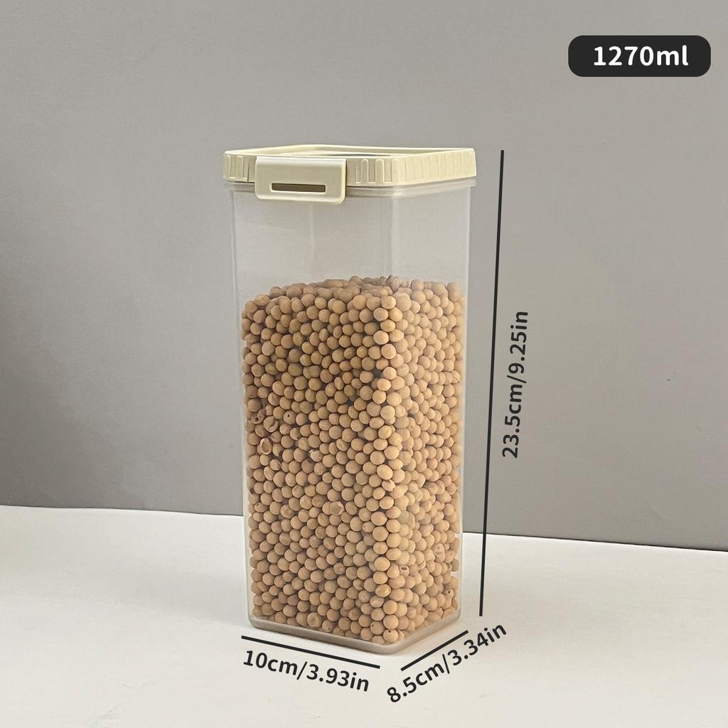 Plastic Cereals Storage Tank With Handle Moisture-Proof Pasta Snack Spice Container Sealed Food Storage Box Kitchen Organizer