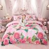 Homewish Милый Розовый Комплект Пододеяльника для Девочек с Буквами от A до T, Стильный Цветочный Комплект Покрывала