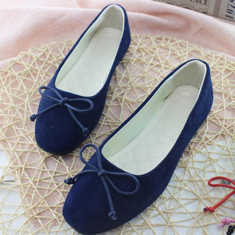 Женские однотонные удобные повседневные туфли без шнуровки большого размера на плоской мелкой подошве для девочек