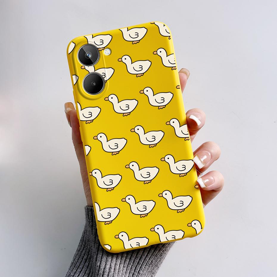 For Realme 10 4G 6.4" Soft Silicone TPU Shockproof Phone Case For Realme 10 RMX3630 Cartoon Pattern Bumper Protective Back Cover