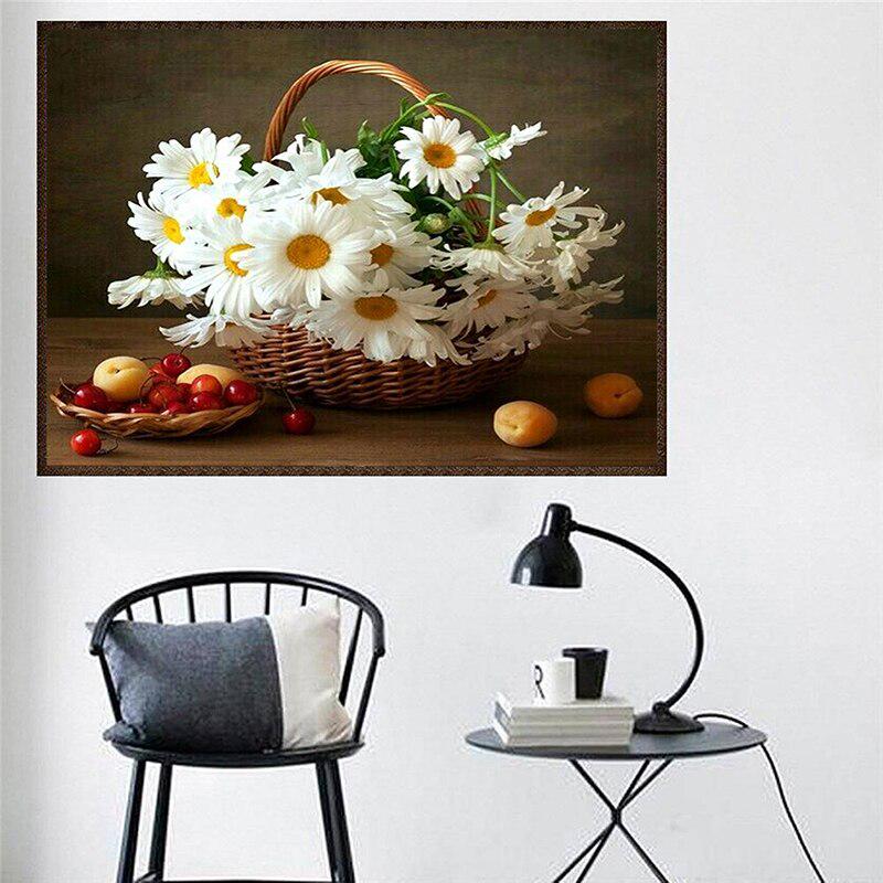 DIY Алмазная картина, вышивка крестиком, рукоделие из смолы, фотографии, Алмазная вышивка, цветок ромашки, мозаика, ремесла