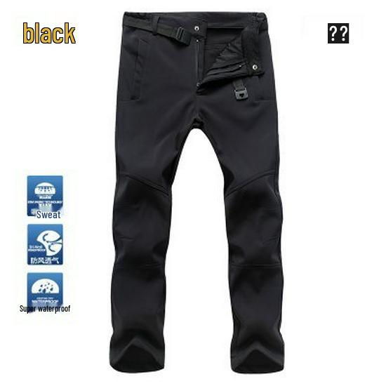 Мужские и женские водонепроницаемые ветрозащитные брюки софтшелл на флисовой подкладке для активного отдыха, лыж и альпинизма.