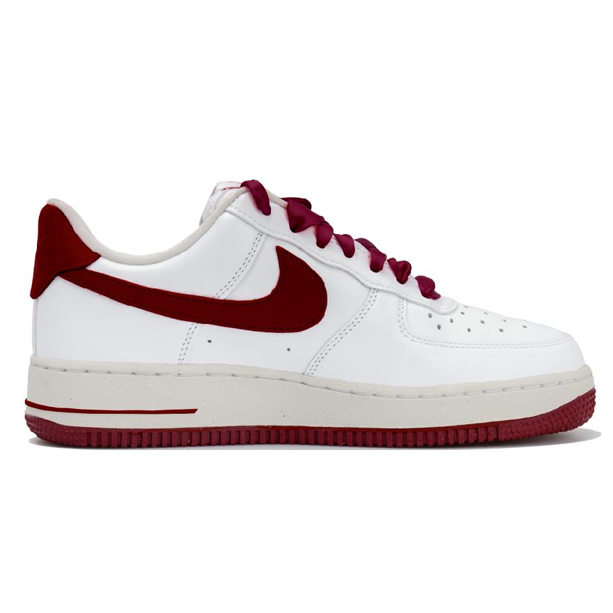 Nike Air Force 1 Нескользящие Нескользящие Низкие Кеды для Скейтборда Женские Белые Красные FQ7626-100(Команда-S-КОРОБКА)-Случайные упаковочные пакеты