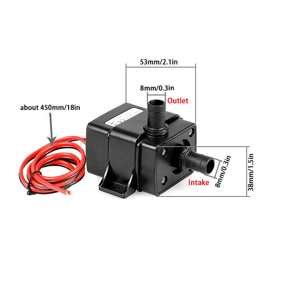 240 л/ч, 12 В, 5 Вт, электрический бесщеточный мини-водяной насос для аквариума, пруда, фонтана, гидропоники, черный микропогружной