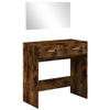 VidaXL Dressing Table with Mirror Smoked Oak 80x39x80 Cm, Makeup Table, Jewelry Table, Dressing Table with Mirror, Dressing Table 840706