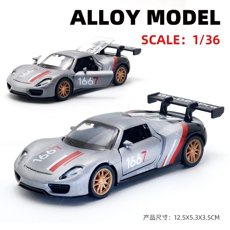 AAZN1 [Boxed] 1:36 Alloy Racing Model Boy Three Doors Pull Back Graffiti Car Gift Wholesale Cross-border