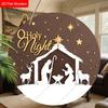 Подвеска «Святая ночь», украшение для стен или дверей дома, плоская деревянная 2D, рождественское украшение, подарки для друзей и семьи