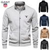 Embroidered Autumn Winter New Men's Stand Up Collar Zipper Long Sleeved Sweatshirt Sports Contrasting Color Casual Cardigan Jacket