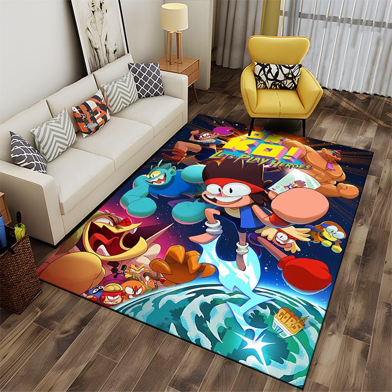 Cartoon Heroes Action Adventure suitable as a non-slip mat for the living room or bedroom sofa