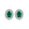 New Design Exquisite Unique 925 Sterling Silver Green Lab Grown Emerald Earring Wedding Jewelry