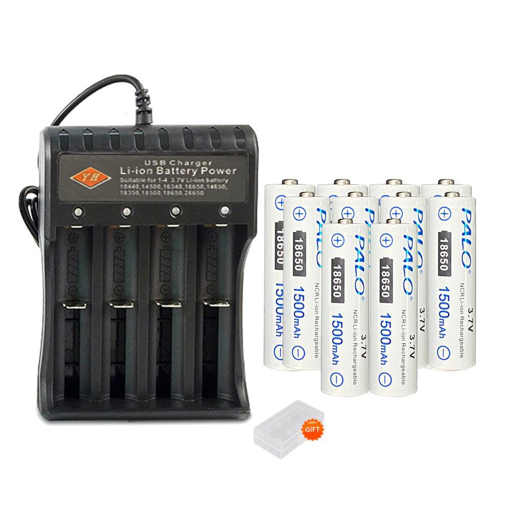 PALO 100% Original 18650 Battery 3.7V 18650 Lithium Ion Rechargeable Batteries 18650 Li-Ion Battery for Laser Pen Light Flashlig
