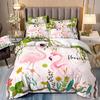 Double Duvet Cover And Pillowcases For Girls,Flamingo And Parrot Bedding,Bird Flowers And Trees Print,Dropship Wholesale,200x200