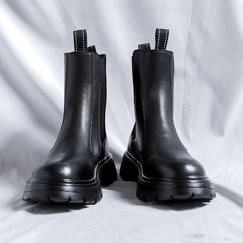 Мужские ботинки Челси Модная обувь Ботинки для отдыха на открытом воздухе без застежек Мужская обувь Удобные зимние ботинки ручной работы Зимние ботинки для мужчин Мотоциклетная обувь