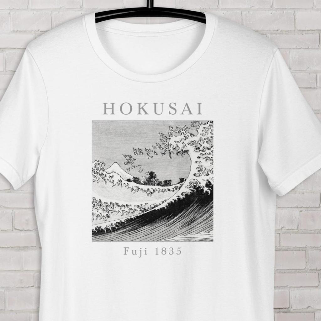 Japanese Art T-shirt Hokusai One Hundred Views of Mount Fuji 1835, Vintage Illustration of Mount Fuji tee