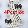 4 Pcs Stainless Steel S-shaped Hook, Traceless Portable Clothing Hook Kitchen Double Headed Multi-purpose Shelf Metal Hook