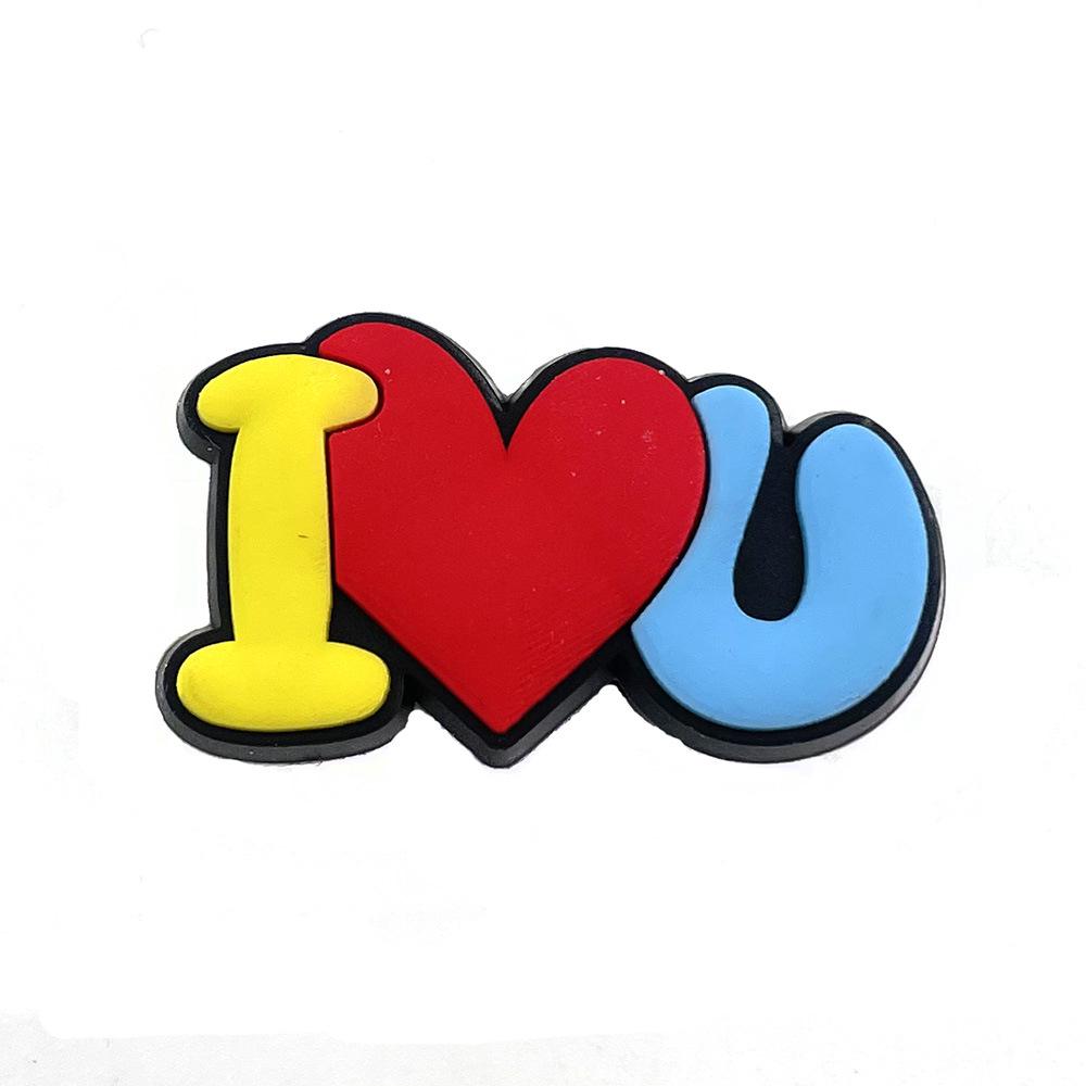 Клоги на День святого Валентина с декоративной пряжкой в виде цветка - Съемные аксессуары для западной садовой обуви