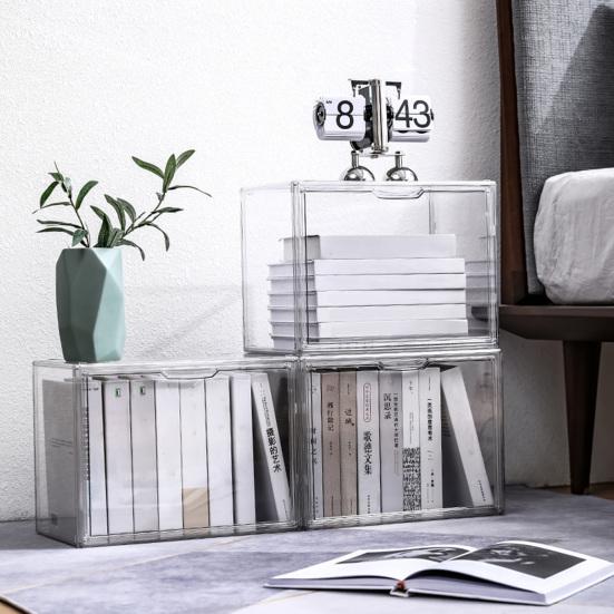 Practical Clear Space-saving Visible Desktop Storage Boxes for Purse Clutch Handbag Book Storage Box