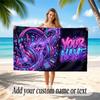Music General Theme Beach Towel Personalized Custom Name & Text Soft Quick Dry Beach Towel for Swimming Travel
