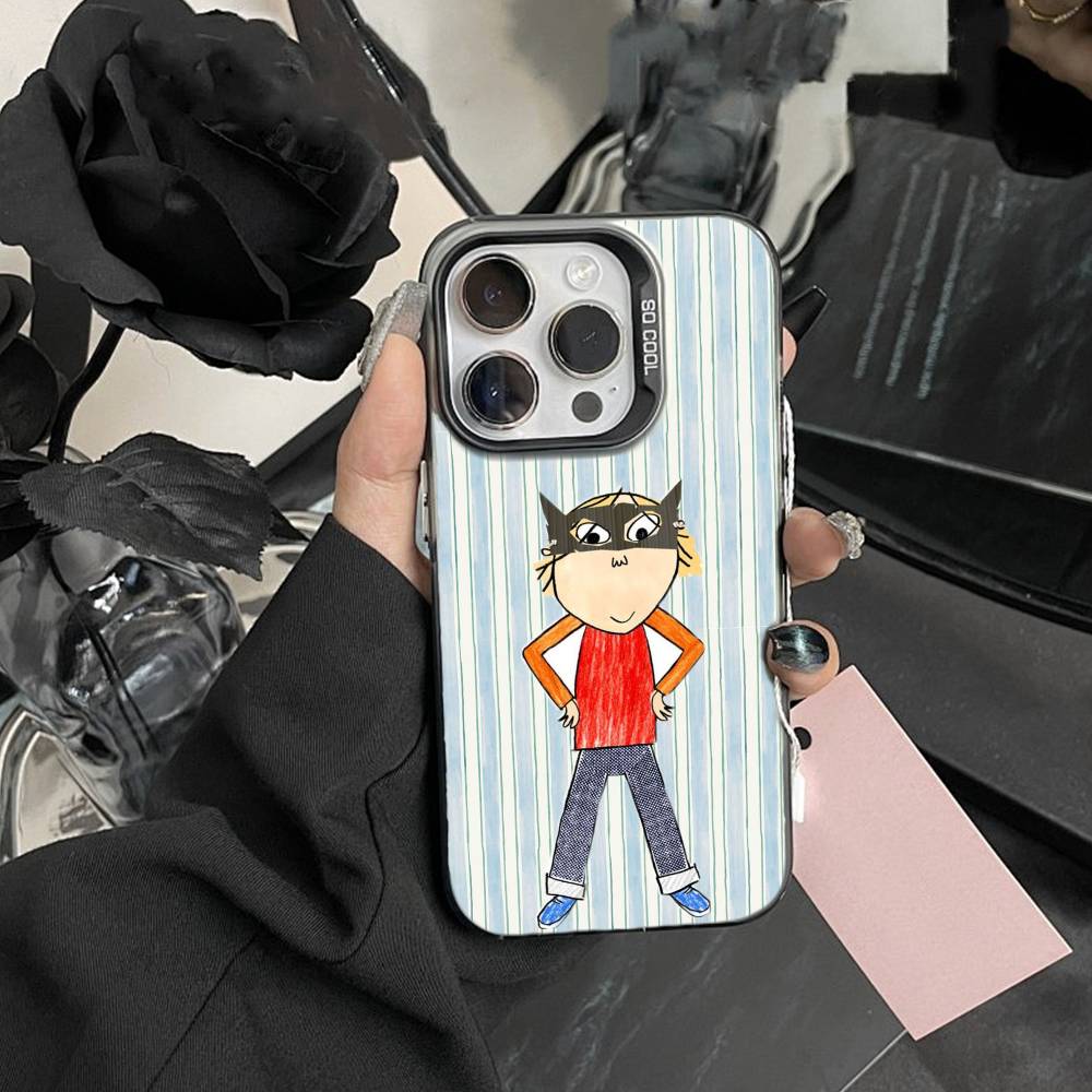 Charlie and Lola Cartoon Phone Case For iPhone 17,16,15,14,13,12,Pro MAX Black Matte Shockproof Cover