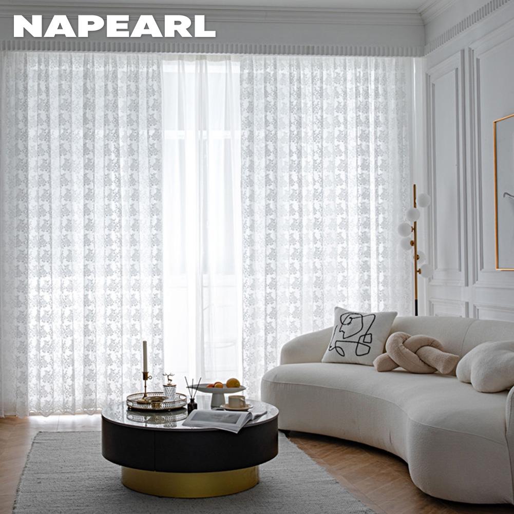 1 шт. NAPEARL белая кружевная вязаная маленькая цветочная шифоновая занавеска для гостиной спальни балкона домашний декор