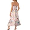 Women's Long Beach Casual Elegant Spaghetti Strap Maxi Dress Floral Low-key Flowing Bohemian Dress
