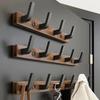Solid Wood Coat and Hat Rack with Hooks - Log Style for Bedroom, Bathroom, Entrance Hall, or Hotel Decor.