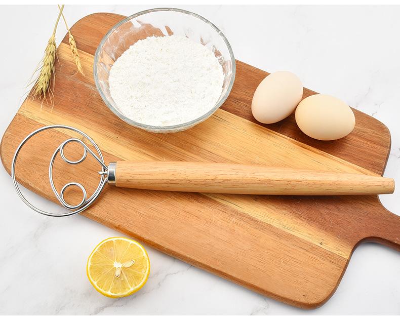 1Pc Danish Dough Whisk With Plastic Handle, Dutch Style Bread Whisk For Dough Cooking Kitchen With Stainless Steel Danish Whisk