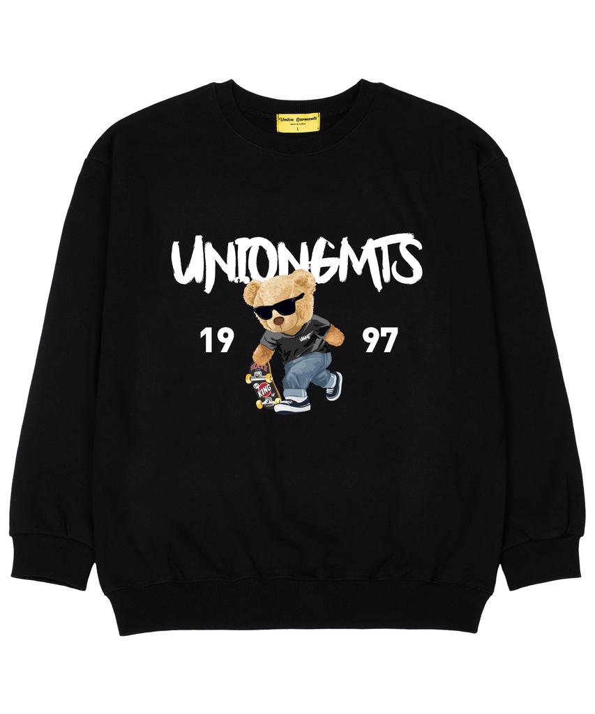 UNION GARMENTS 1997 Skatebear Terry Oversized Sweatshirt Black