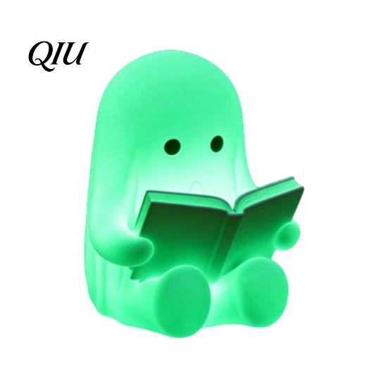 Collectible Figure Ghost Reading Book Figurine, 3D Printed Cute Mini Sitting Eco-friendly Ornament Statue for Halloween Bookshelf, Desk,