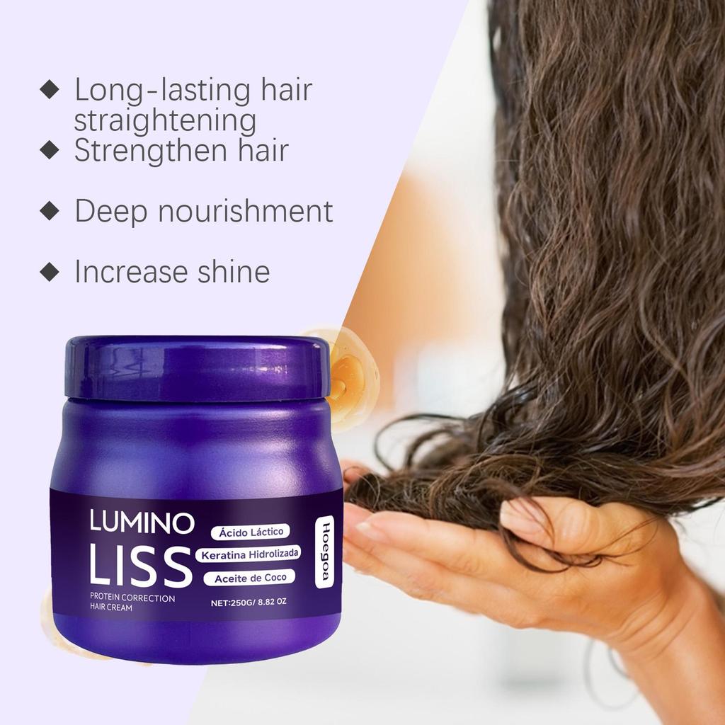 Protein Straightening Cream Nourishes Softens Hair Creating Silky Smooth Hair Repair Frizz Curls Naturally Without Damaging Hair