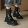 Осень и зима новая модная обувь женские на толстой подошве нескользящие боковая молния большой размер женские ботинки корейская версия круглый носок удобные средние