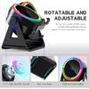 MRMORALE Wireless Induction Speaker, Multifunctional Bluetooth Phone Holder with RGB Light & 360° Rotation, HD Surround Sound, Compatible with