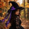 Ruffle Brim Witch Hat Wide Brim Cosplay Costume Hat Dramatic Gothic Hat  Halloween Costume