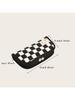 1pc Black Checkerboard Grid Large High Value Storage Pencil Bag Stationery Box