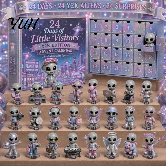 Christmas Gift Box for Family 2026 Spirit Advent Calendar, 24-Day Countdown Mini Figure Set, Elf Alien Calendar Decoration Fairy Ornament Collection,