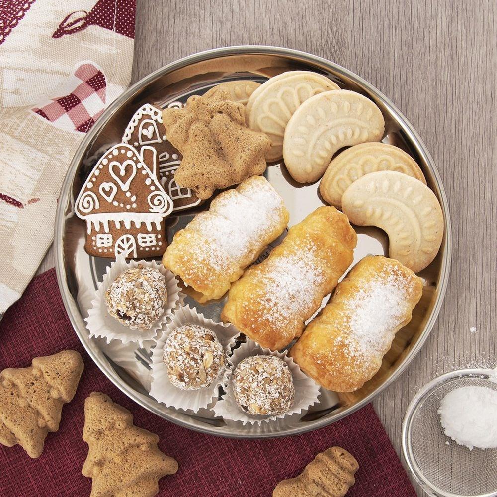 Steel Tray Kitchen Tray Plate Serving Platter Round 28 cm