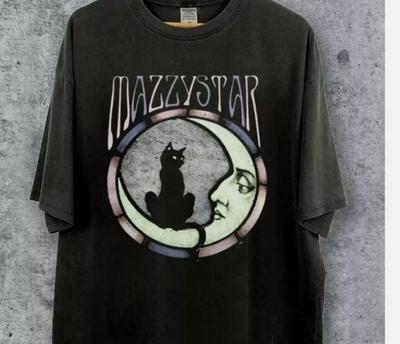 Футболка Mazzy Star Moon and Cat, Альтернативный рок 90-х, Хоуп Сэндовал, Унисекс Футболка