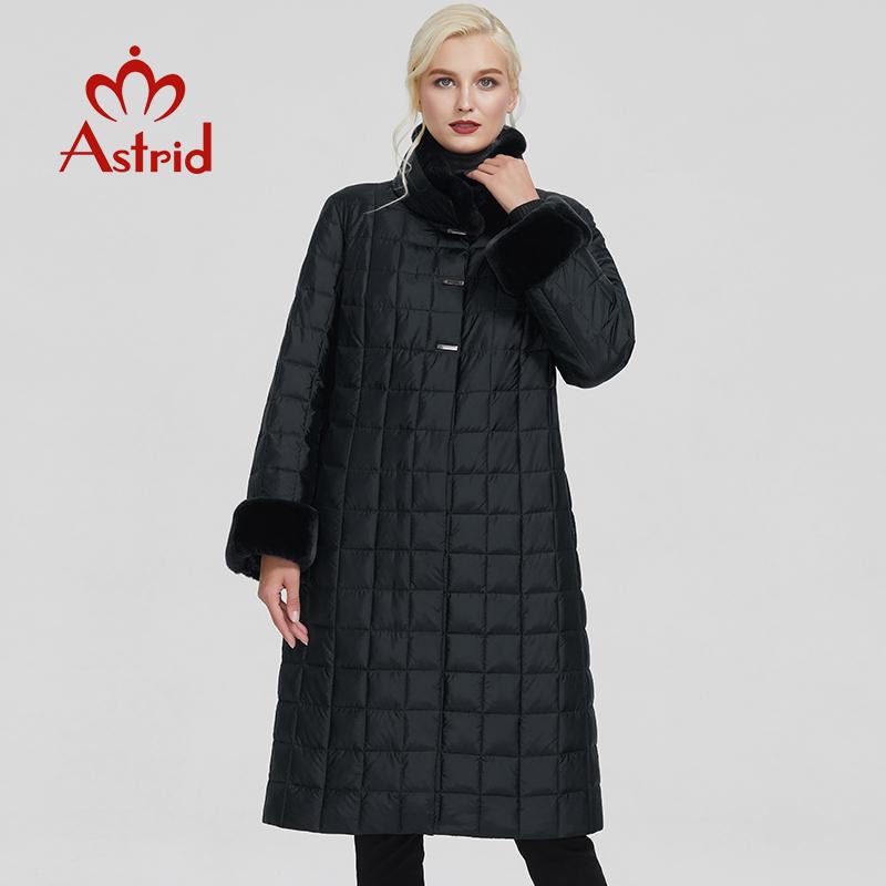 Astrid Стёганое тёплое пальто с меховыми вставками больших размеров