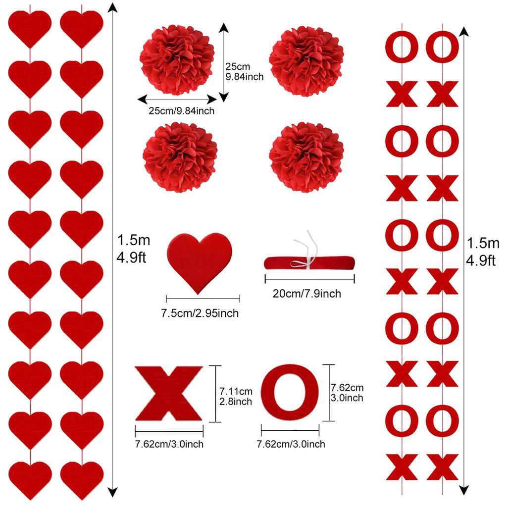 Аксессуары ко дню святого Валентина, наборы для украшения праздничной вечеринки с гирляндами и баннерами, реквизит для празднования годовщины свадьбы
